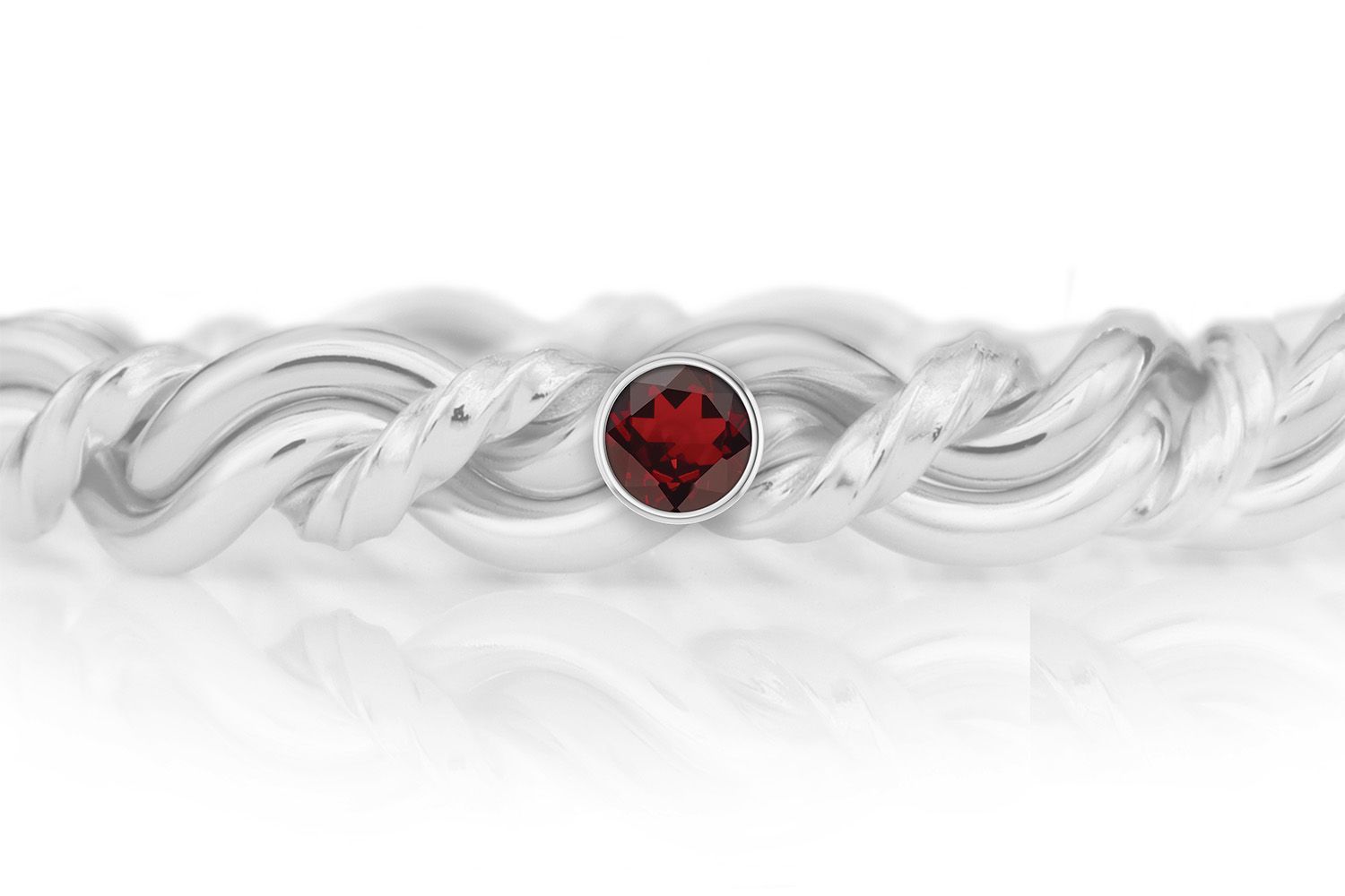Add an 2.5mm Accent Birthstone to Ring, Pick Your Birthstone: January - Garnet