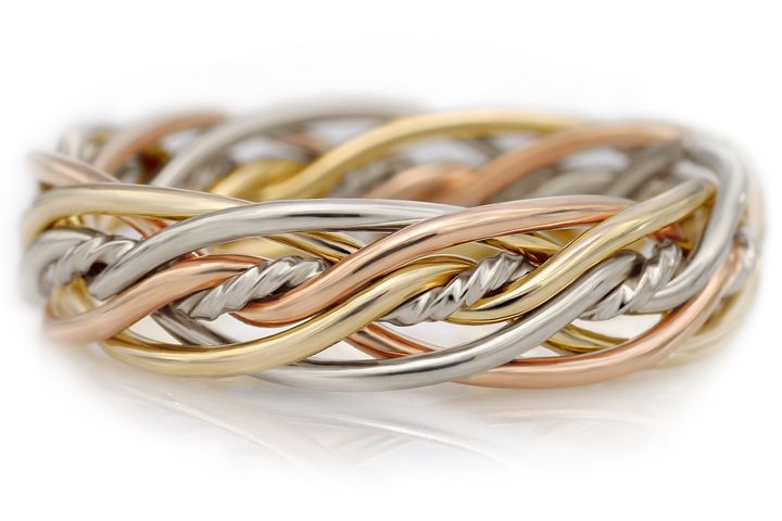 Seven Strand - Tri-Tone Ring, Tri-Tone Option: Signature Platinum, Width: Classic (~6mm)