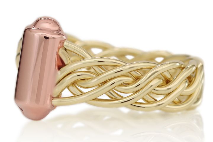 Urn Ring, Braid Metals: 18k Yellow Gold, Urn Metal: 14k Rose Gold