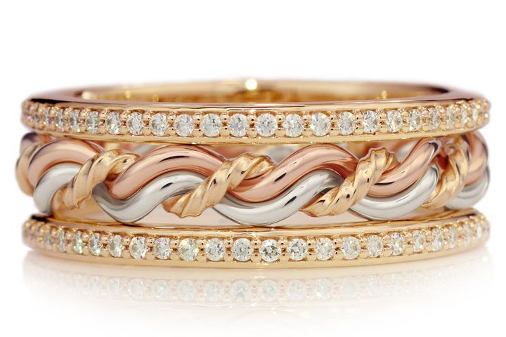 Cord of Three™ Ring — Diamond Outer Bands