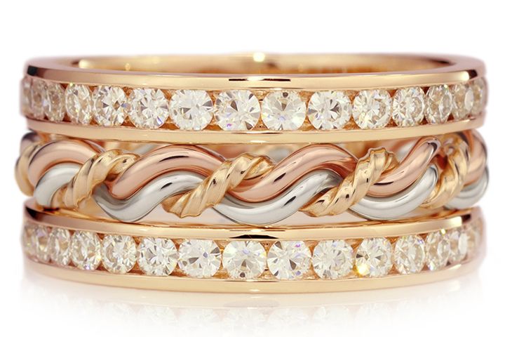 Cord of Three™ Ring — 1/2ct Diamond Outer Bands