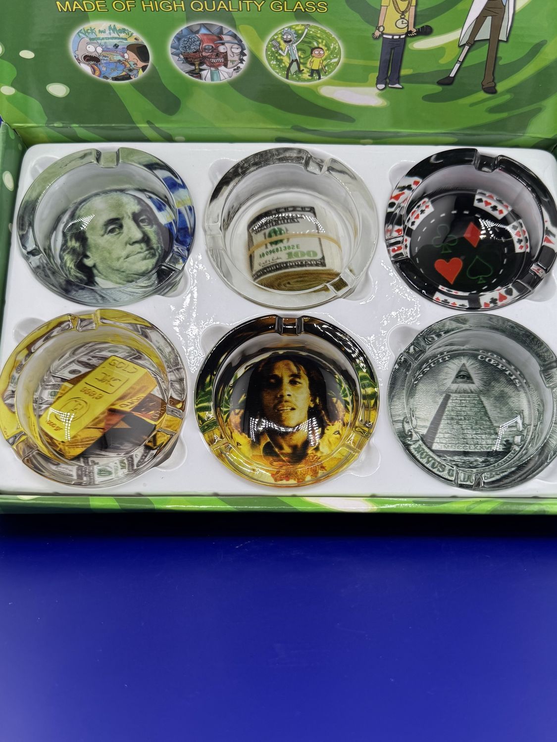 Glass Mixed Design Ash Tray