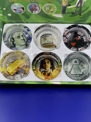 Glass Mixed Design Ash Tray