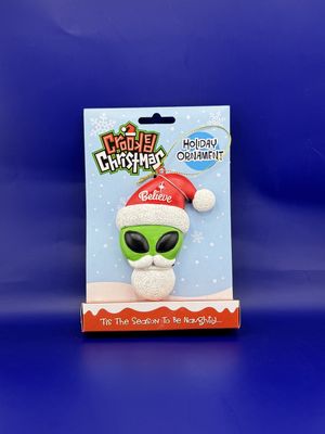 Crooked Christmas- Alien Head Tree Ornament