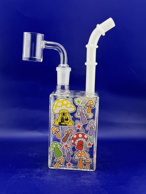 Glow Mushroom Juice Box Dab Rig - 7.5“