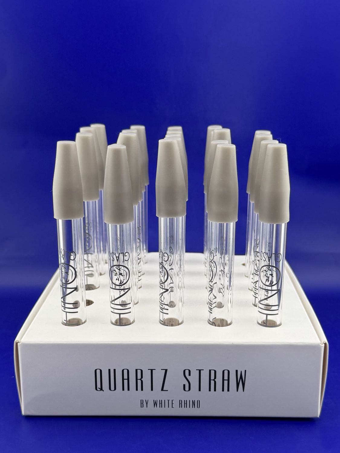 White Rhino- Quartz Dab Straw w/ Silicone Cap