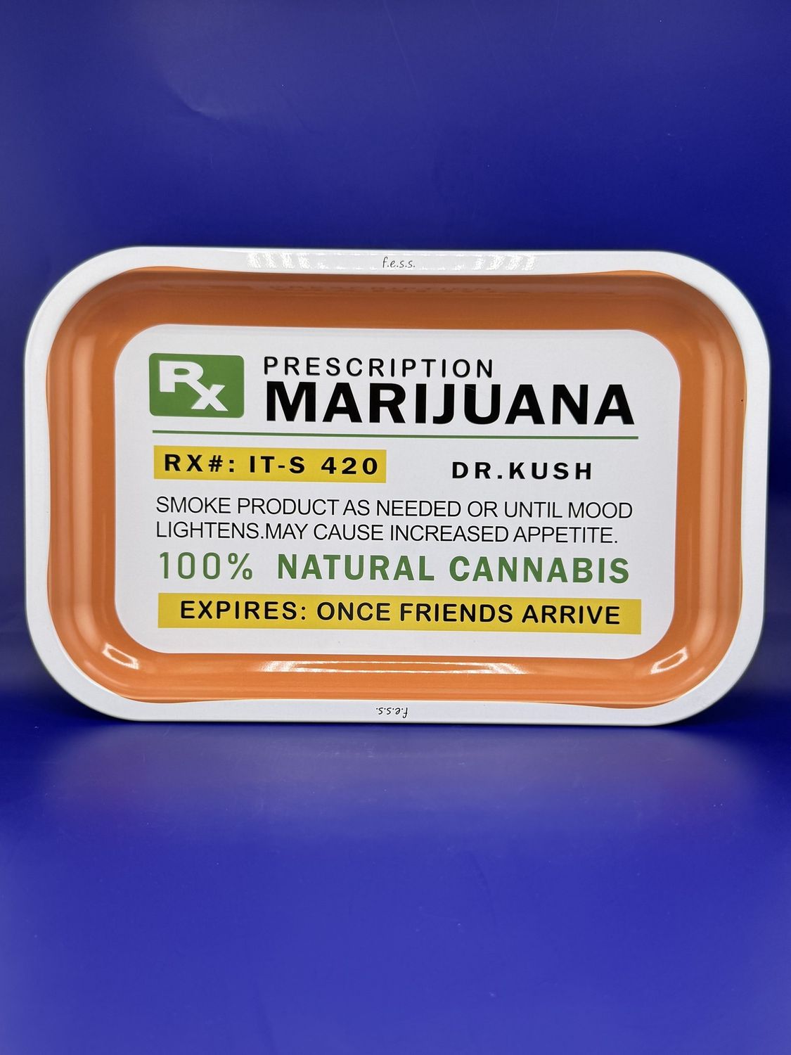 F.E.S.S. Metal Rolling Tray, Style: Prescription