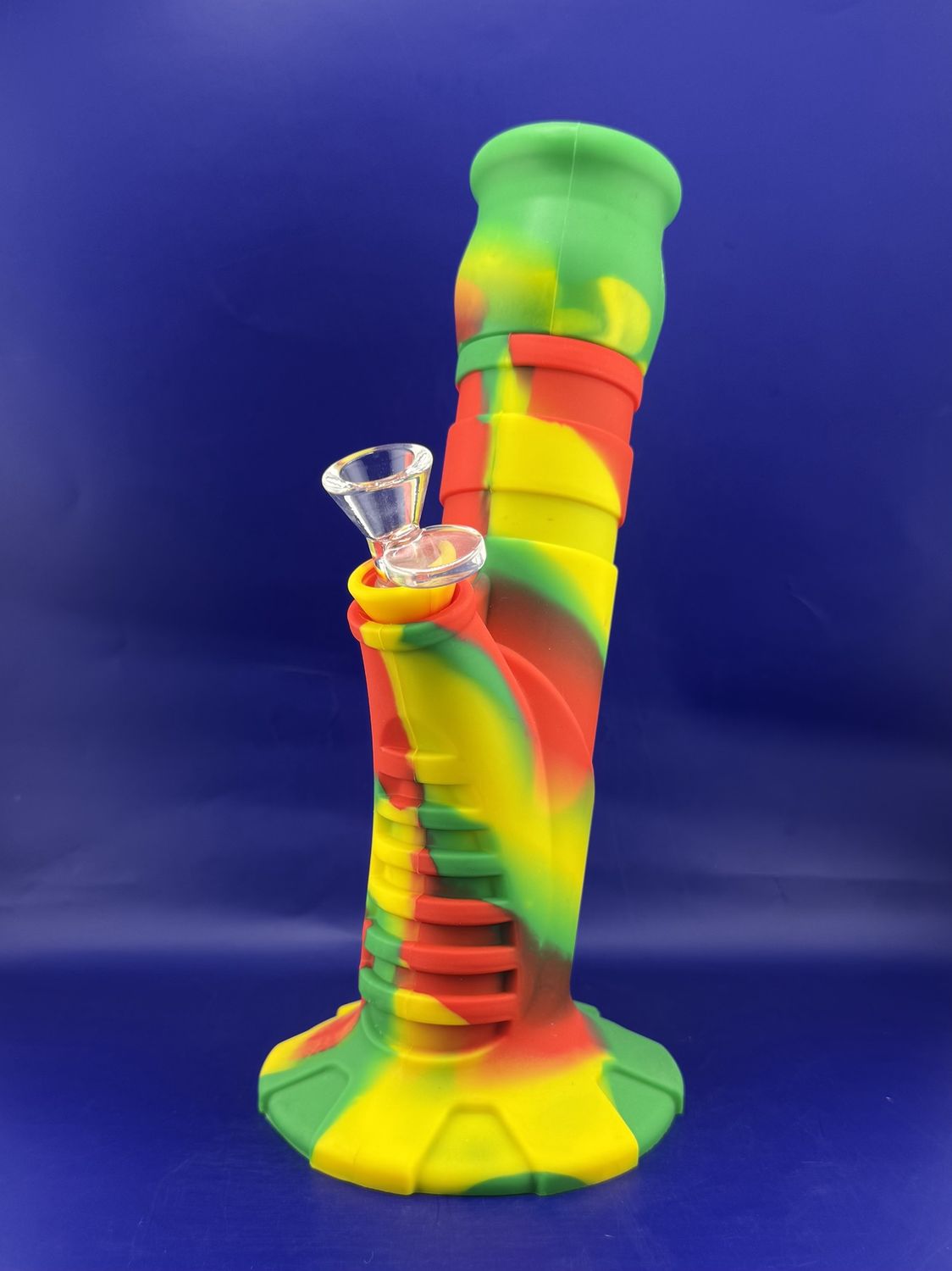 10" Silicone Water Bubbler, Color: Rasta