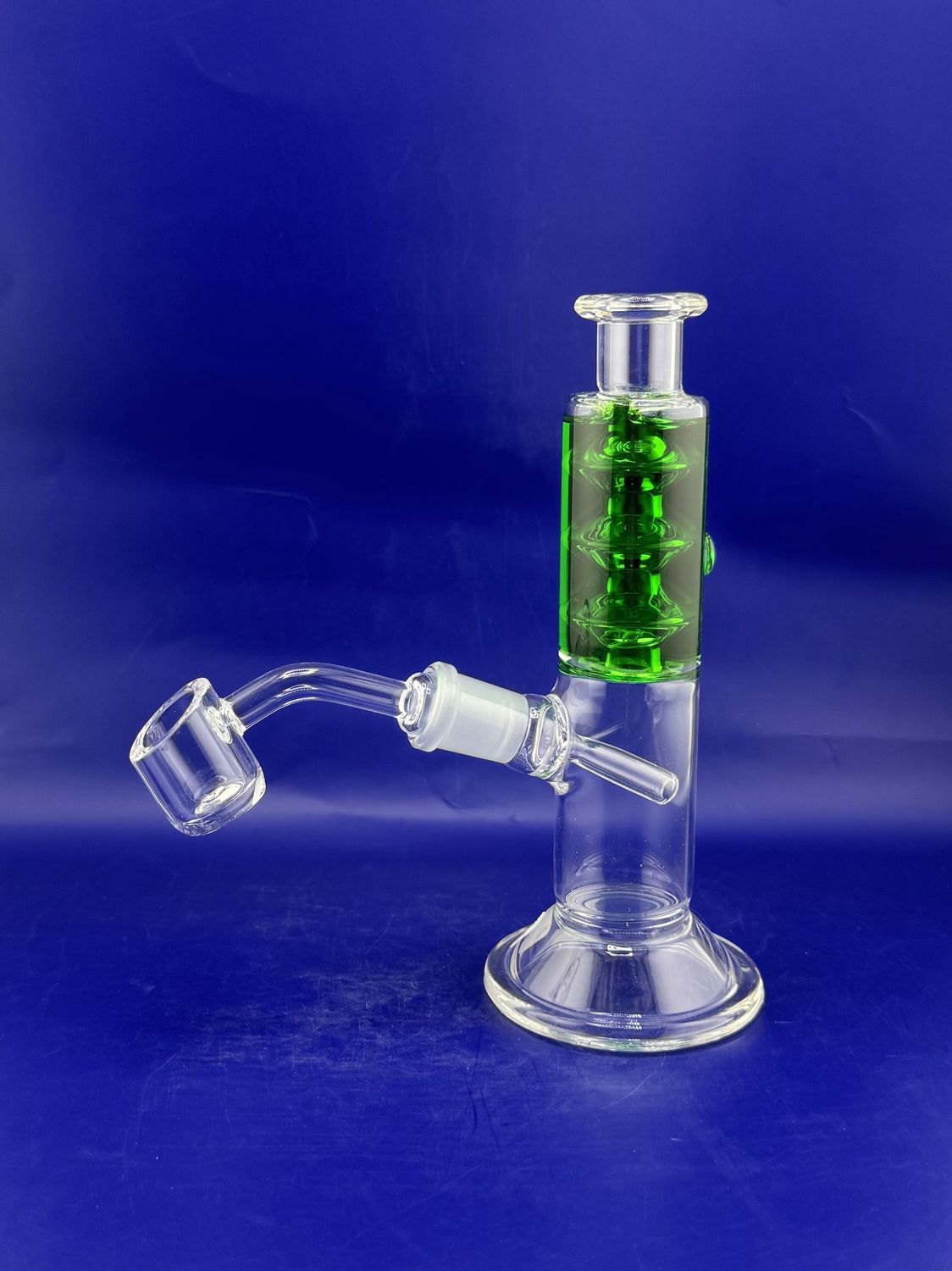 6" Glycerin Filled Straight Dab Rig, Color: Green