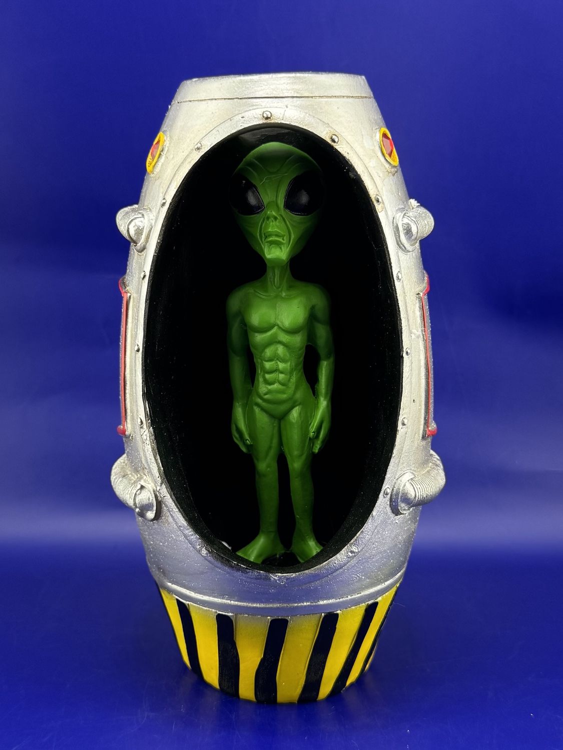 Alien In Spaceship Back Flow Incense Burner- 6"