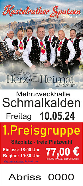 Die Kastelruther Spatzen am 10.05.2024 in Schmalkalden PG1