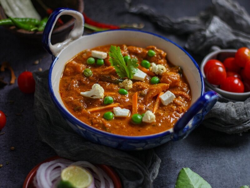 Panner (Cottage Cheese) and Pea Chutney