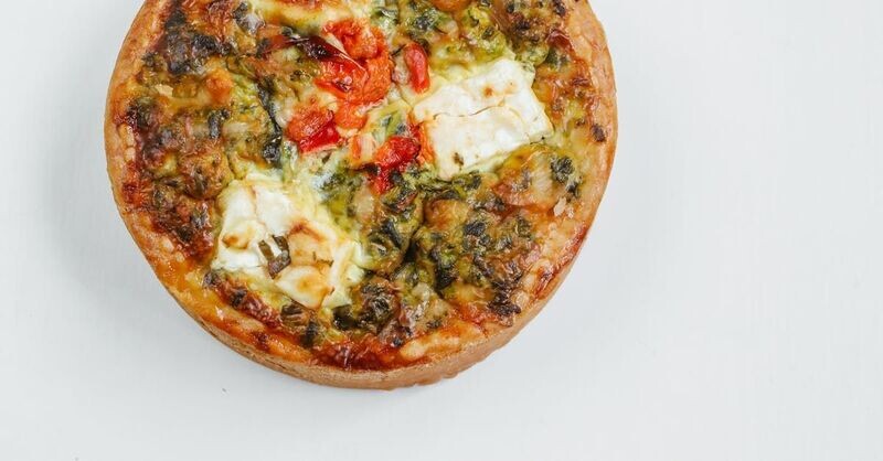 QUICHE LORRAINE (Light egg and cream custard set with vegetables in a short crust pastry)