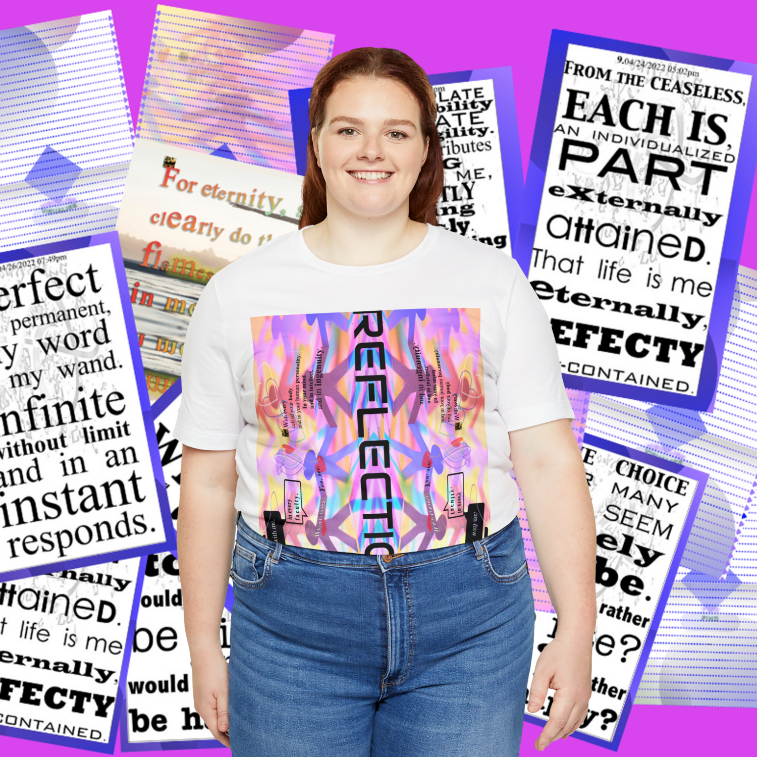 MULTIPLE *REFLECTION* (6/6) variations - Unisex Jersey Short Sleeve Tee from the &quot; HOOK BOOK &quot; by: qUENTIN bENNETT