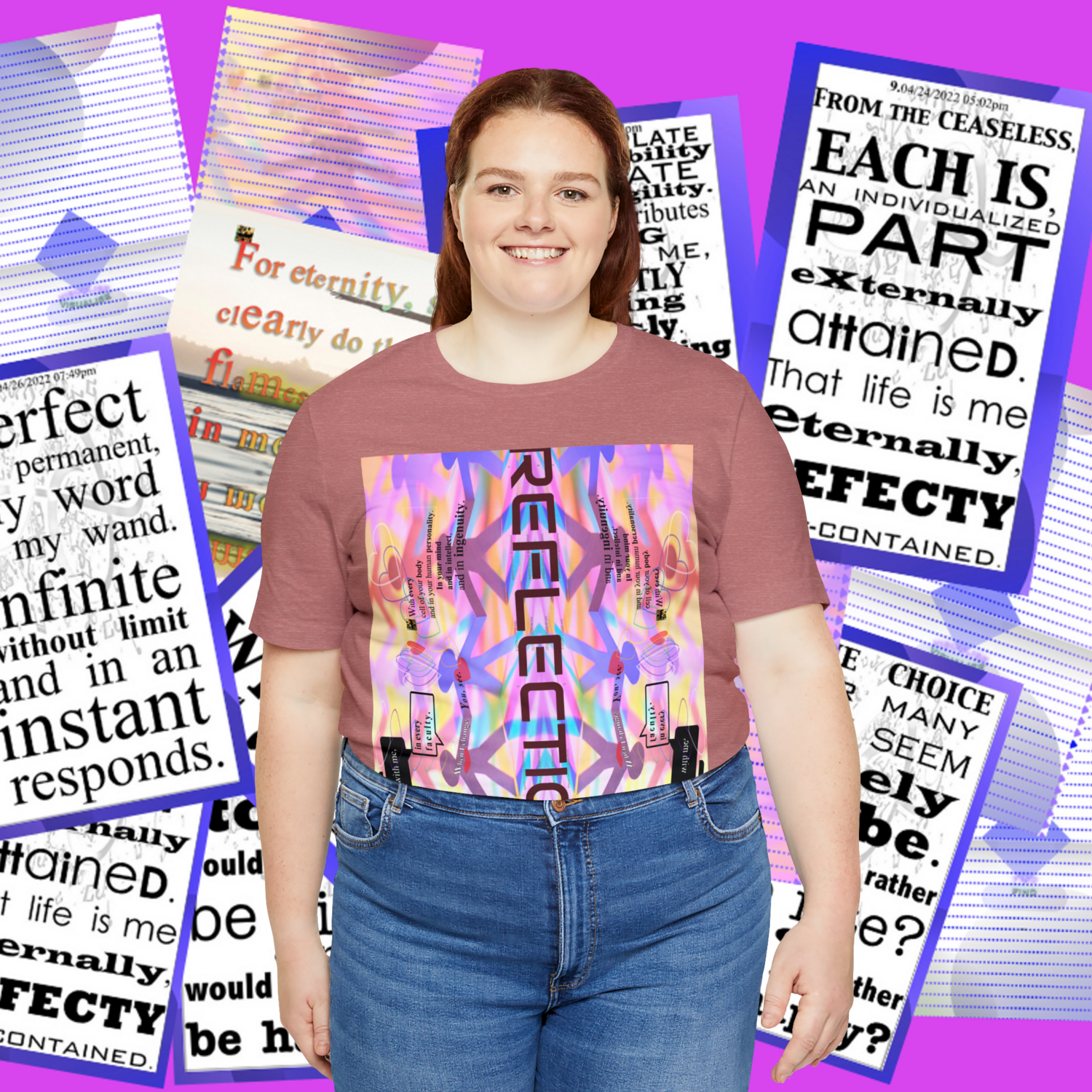 MULTIPLE *REFLECTION* (11/11) variations - Unisex Jersey Short Sleeve Tee from the &quot;HOOK BOOK&quot; by: qUENTIN bENNETT