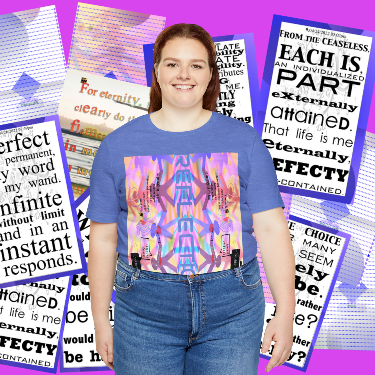 MULTIPLE *REFLECTION* (11/11) variations - Unisex Jersey Short Sleeve Tee from the &quot;HOOK BOOK&quot; by: qUENTIN bENNETT