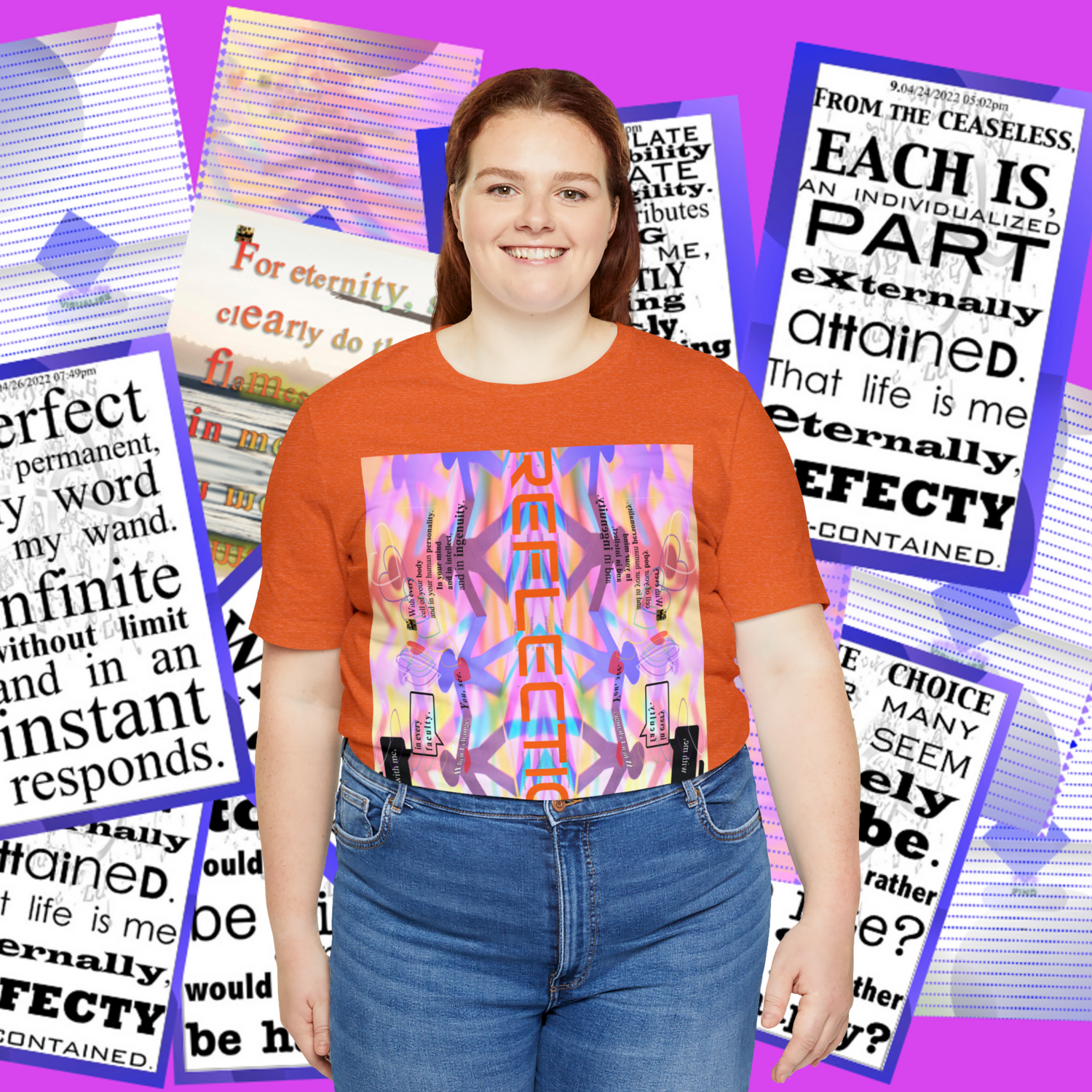 MULTIPLE *REFLECTION* (11/11) variations - Unisex Jersey Short Sleeve Tee from the &quot;HOOK BOOK&quot; by: qUENTIN bENNETT
