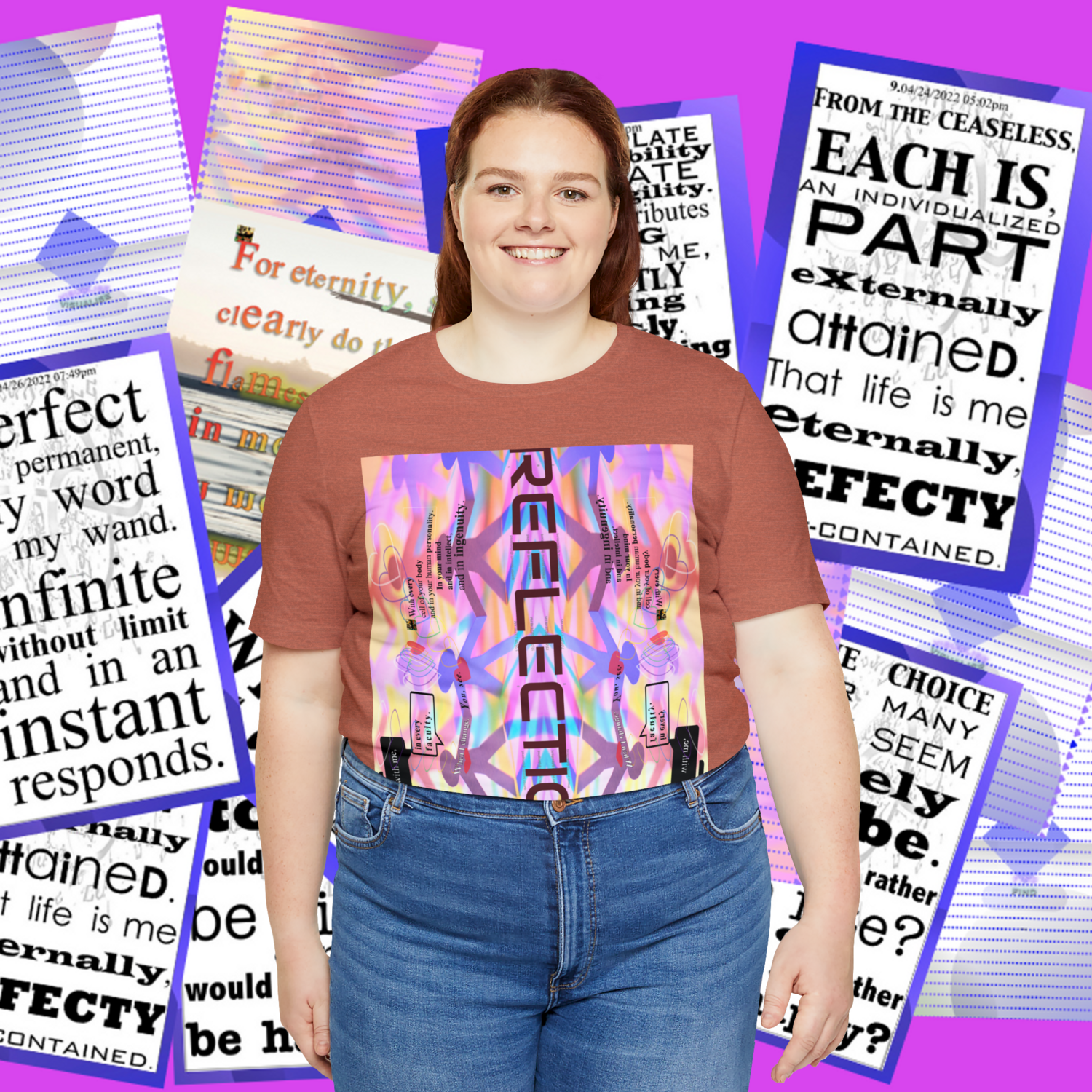 MULTIPLE *REFLECTION* (11/11) variations - Unisex Jersey Short Sleeve Tee from the &quot;HOOK BOOK&quot; by: qUENTIN bENNETT