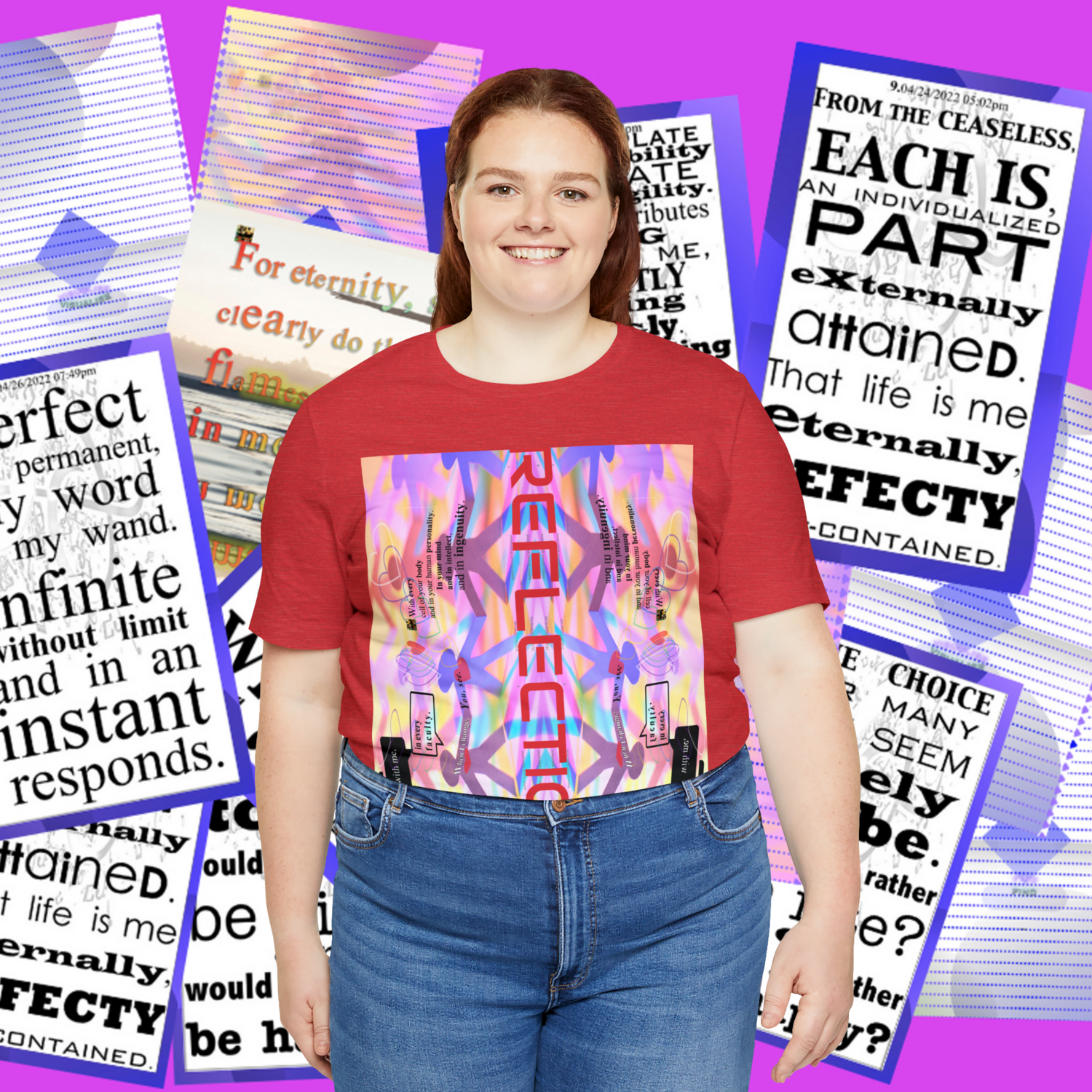 MULTIPLE *REFLECTION* (11/11) variations - Unisex Jersey Short Sleeve Tee from the &quot;HOOK BOOK&quot; by: qUENTIN bENNETT