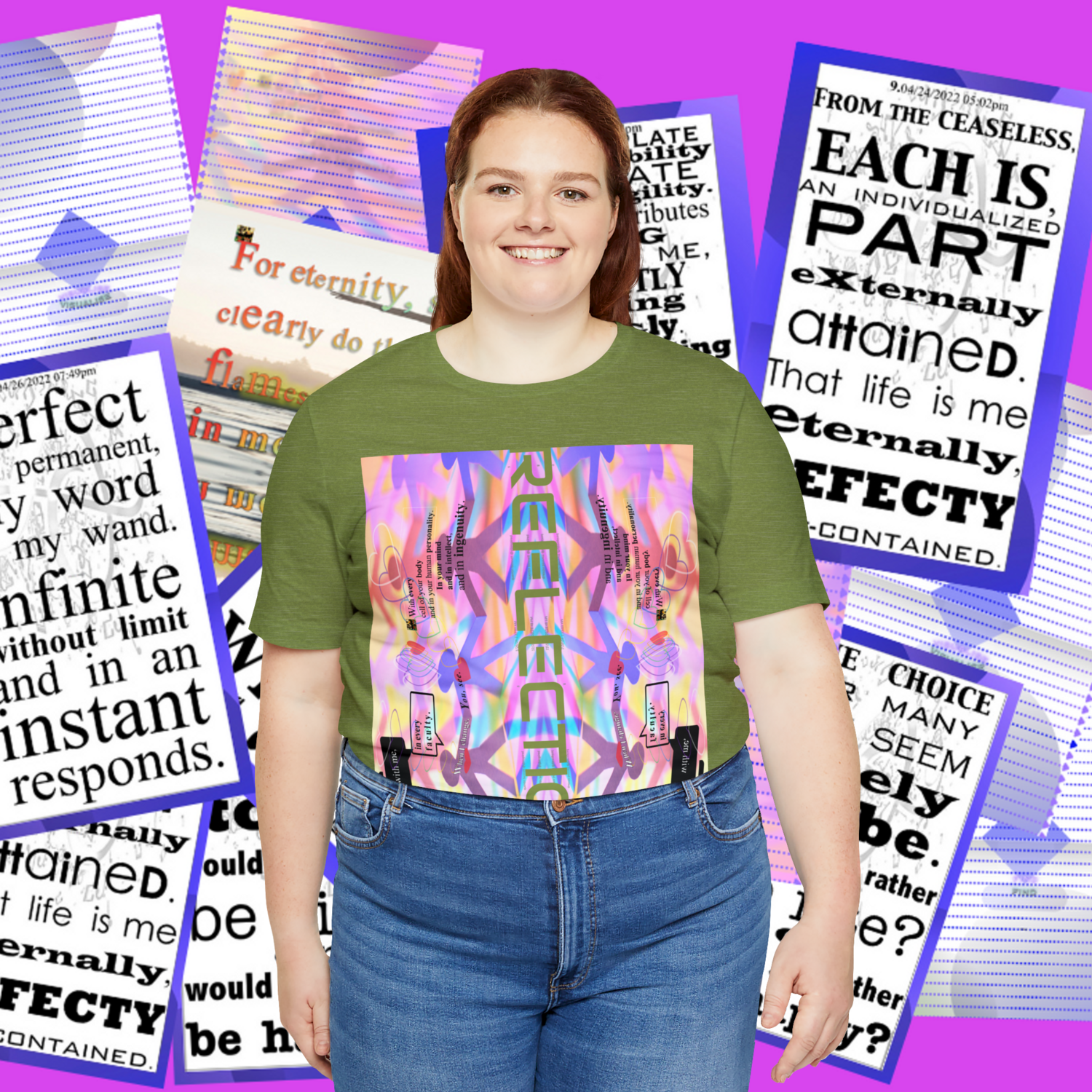 MULTIPLE *REFLECTION* (11/11) variations - Unisex Jersey Short Sleeve Tee from the &quot;HOOK BOOK&quot; by: qUENTIN bENNETT