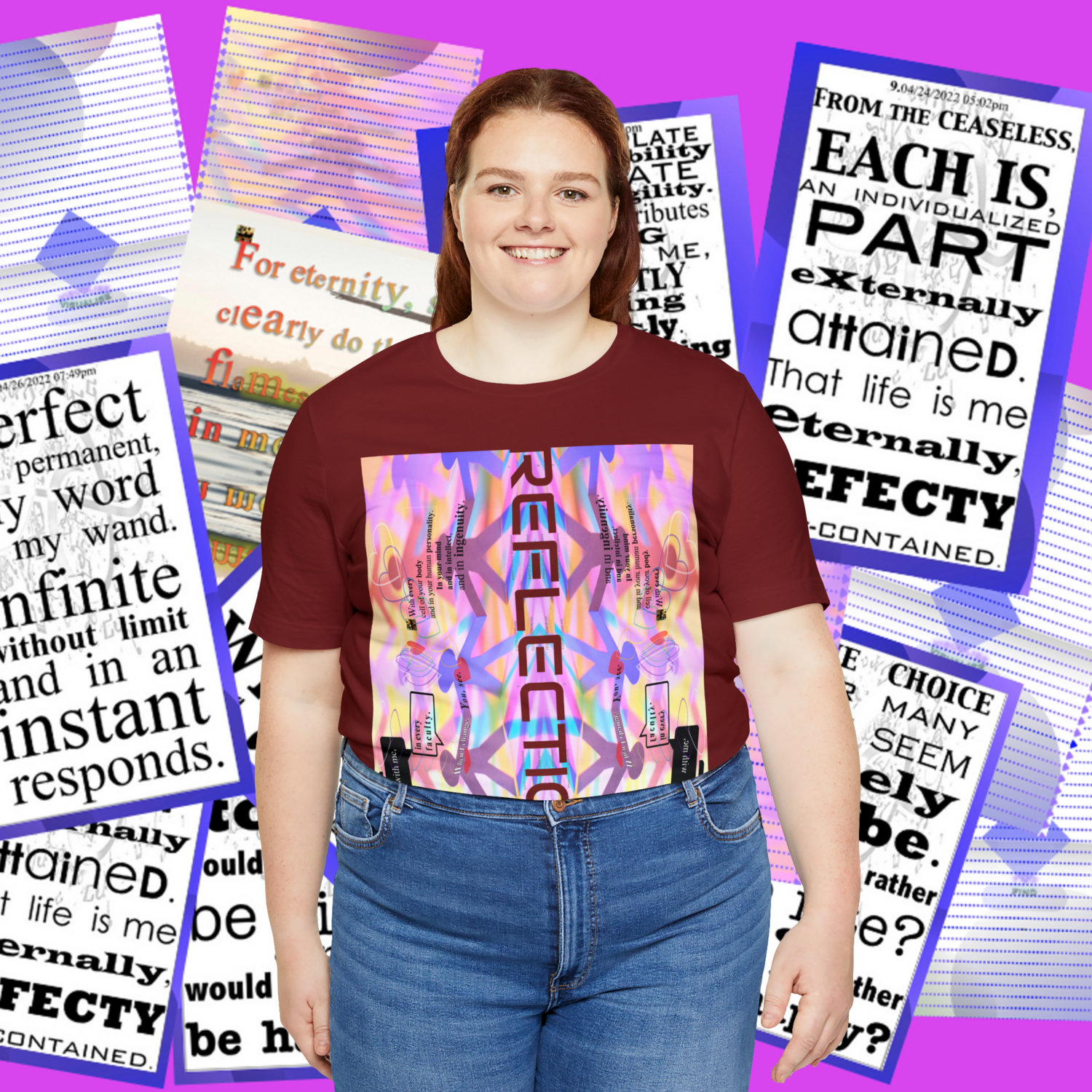 MULTIPLE *REFLECTION* (11/11) variations - Unisex Jersey Short Sleeve Tee from the &quot;HOOK BOOK&quot; by: qUENTIN bENNETT