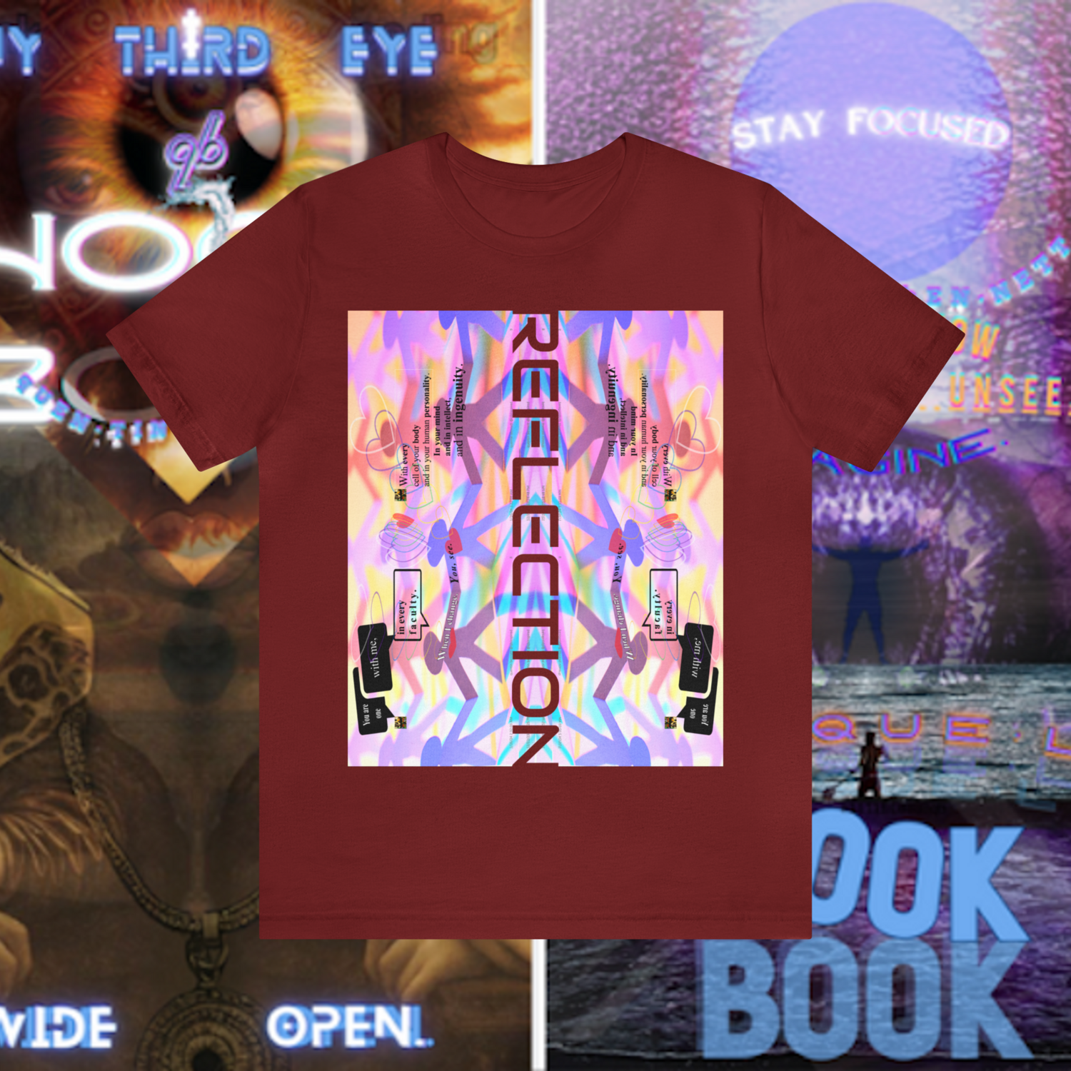 MULTIPLE *REFLECTION* (11/11) variations - Unisex Jersey Short Sleeve Tee from the &quot;HOOK BOOK&quot; by: qUENTIN bENNETT
