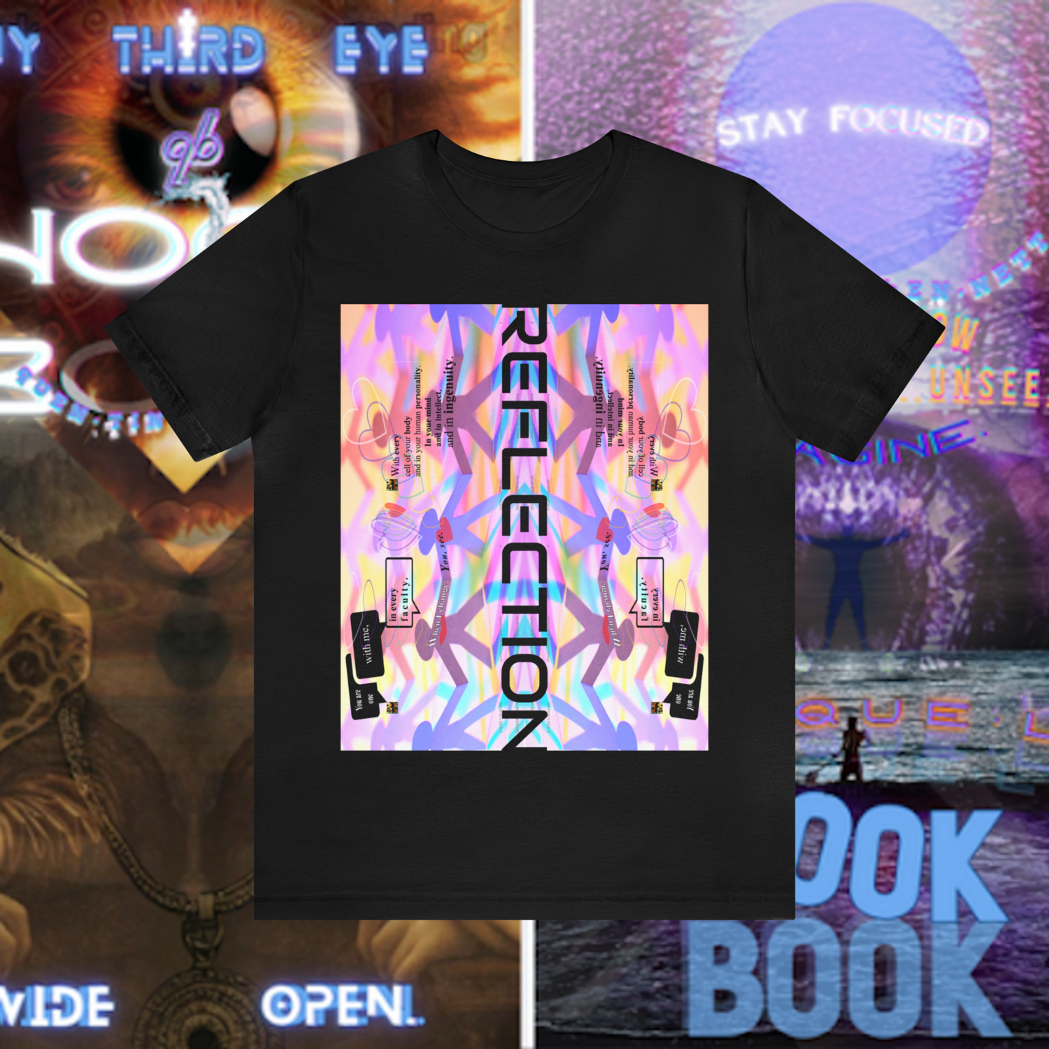 MULTIPLE *REFLECTION* (6/6) variations - Unisex Jersey Short Sleeve Tee from the &quot; HOOK BOOK &quot; by: qUENTIN bENNETT