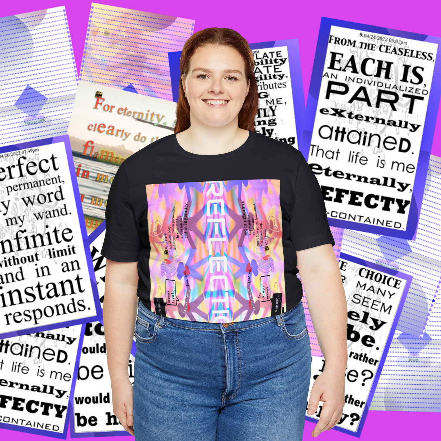 MULTIPLE *REFLECTION* (6/6) variations - Unisex Jersey Short Sleeve Tee from the &quot; HOOK BOOK &quot; by: qUENTIN bENNETT