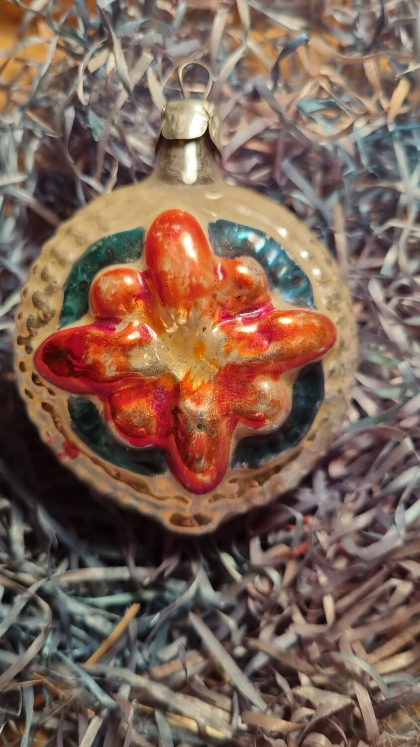 Kerstbal met bloem /Jr20,40 /8,5cm