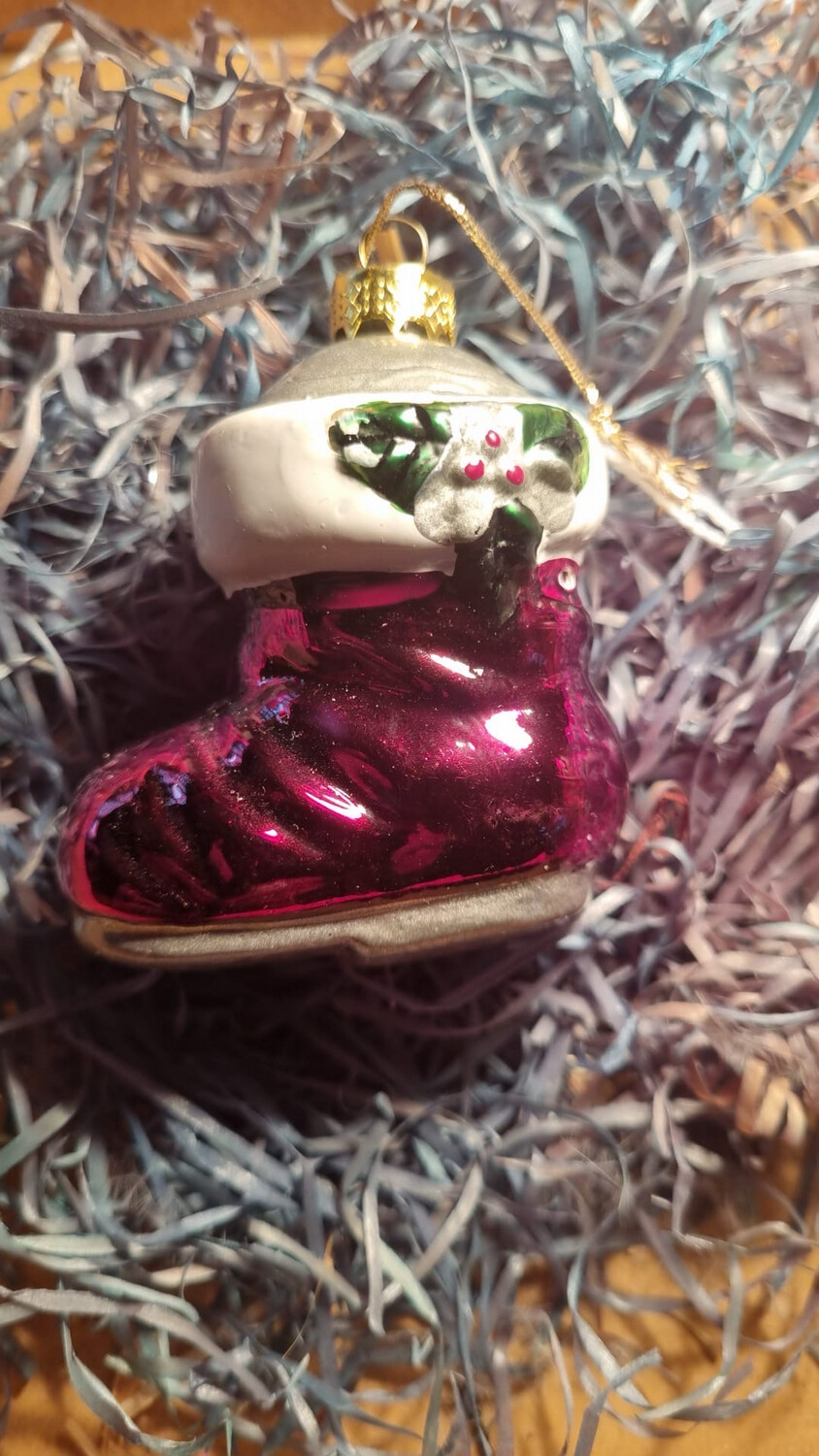Kerstlaars glas / Jr70 / 7,5cm