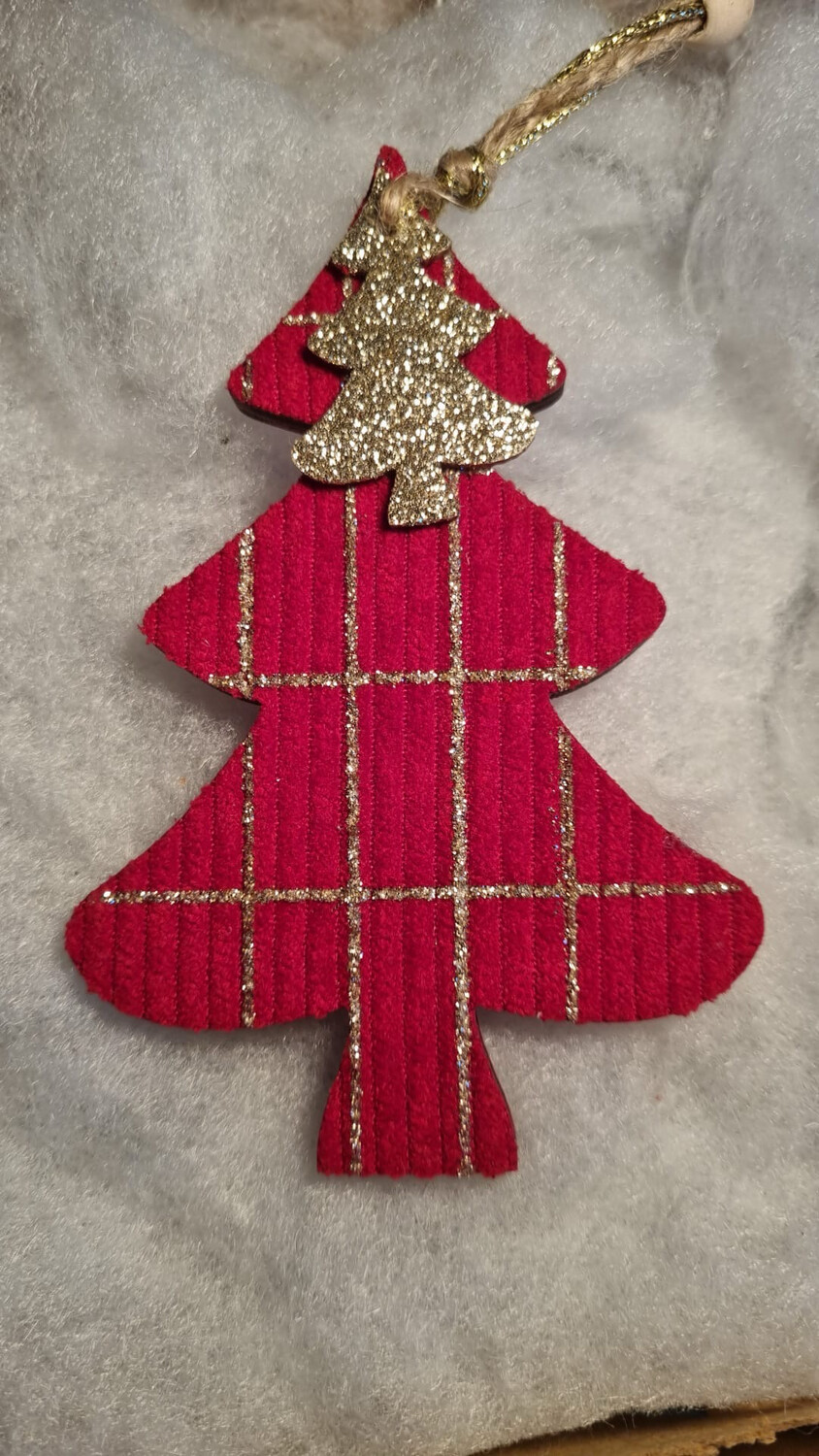 Houten kerstboom met vilt / 11cm
