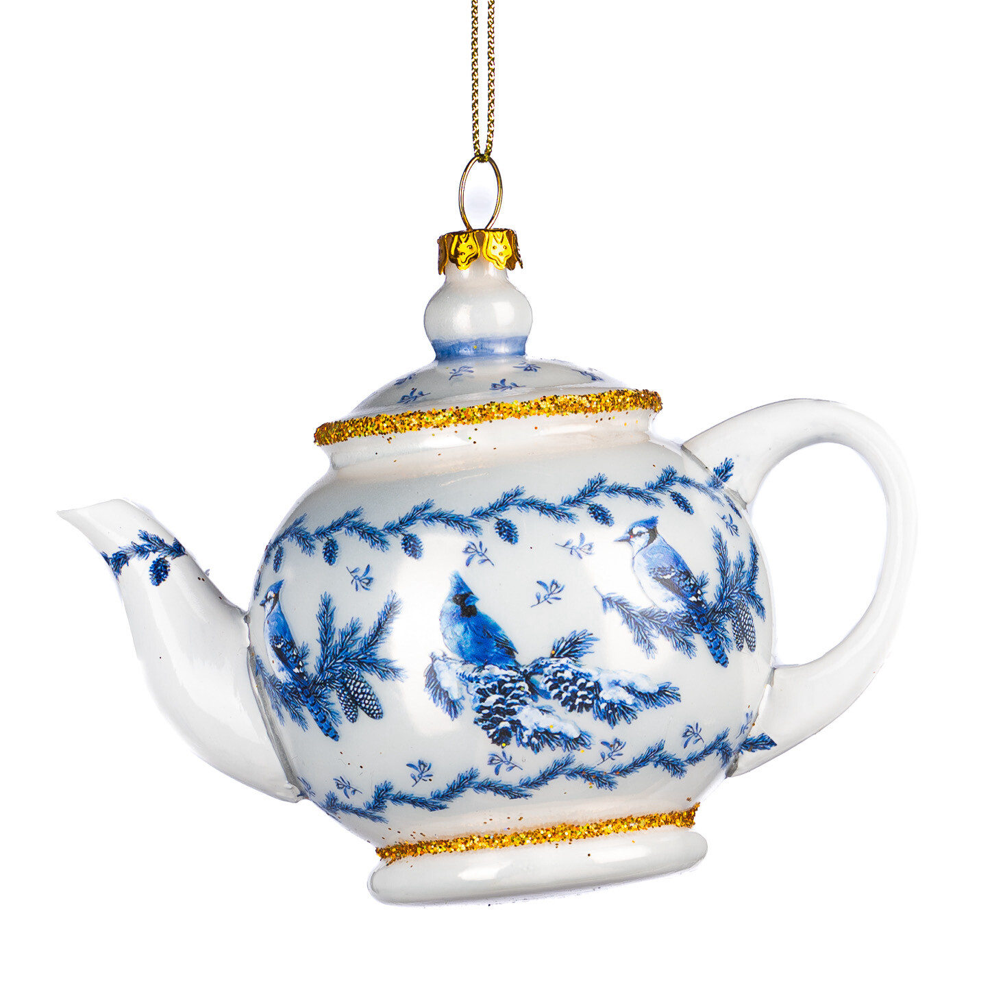 Delfst blauw theepotje/ 11,5cm