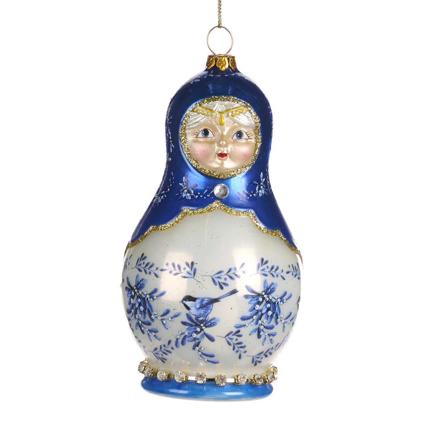 Delfst blauw matroesjka / 14,5cm