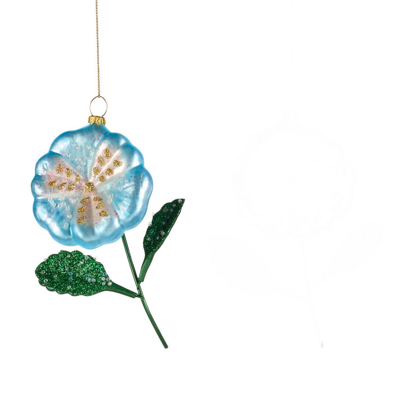 Snoepbloem met steel / Blauw / 13cm