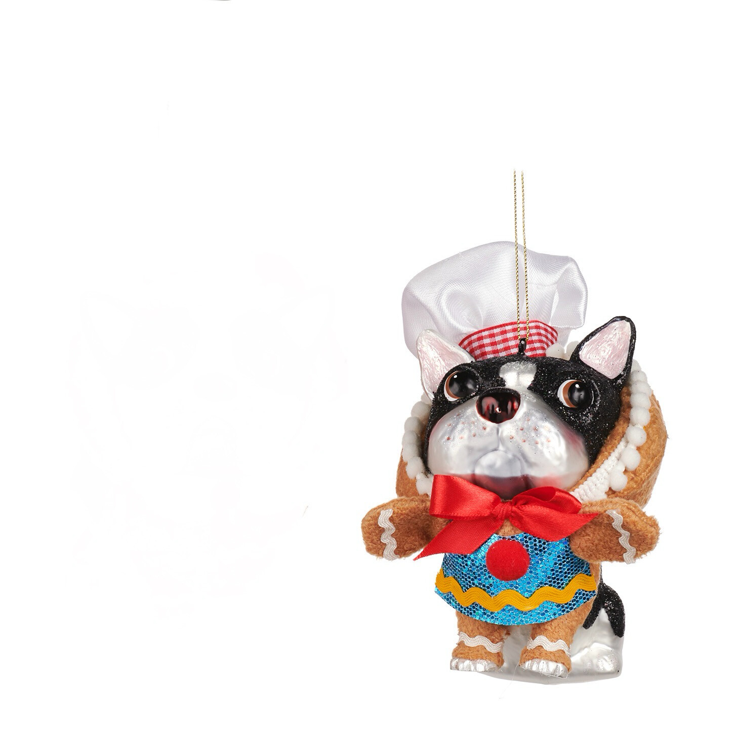 Gingerbread bulldog zittend/ 13cm