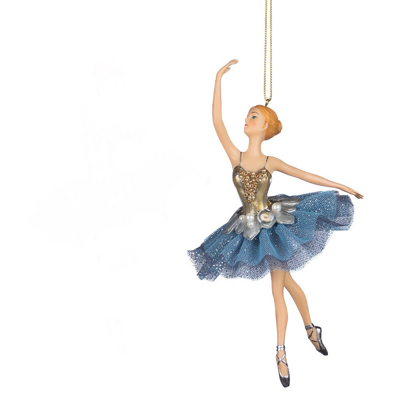 Delfst blauwe ballerina / 19cm