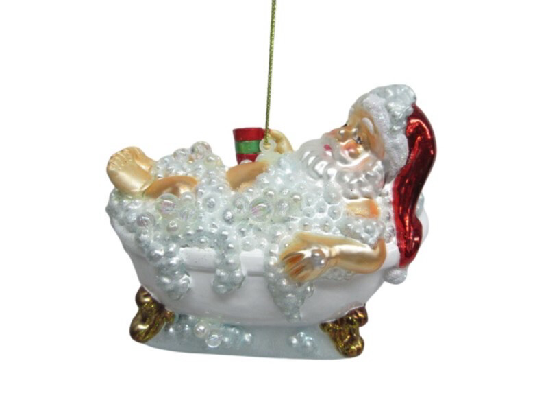 Santa in bath / 12cm