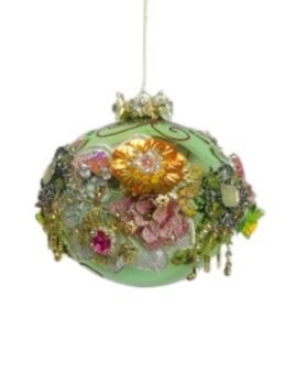 Glazen konings juweel groen / 13cm