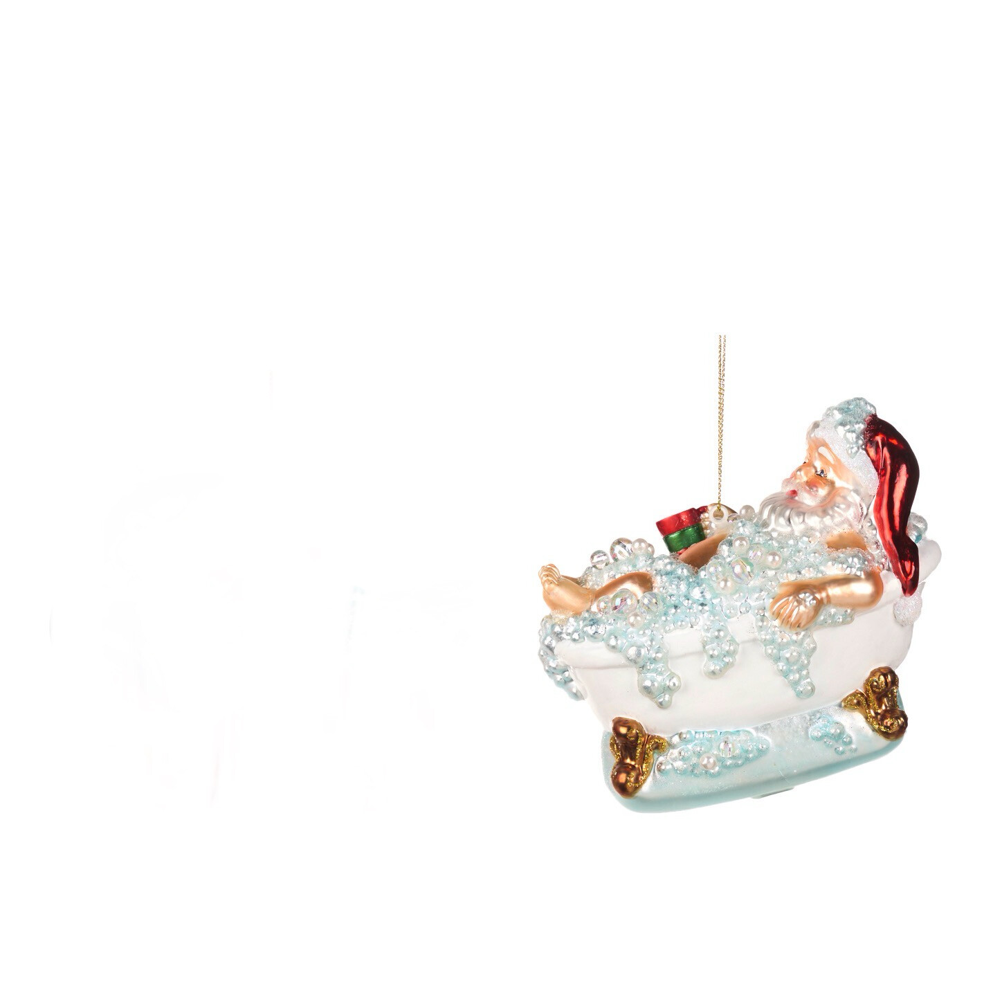 Kerstman in bad / 12,5cm