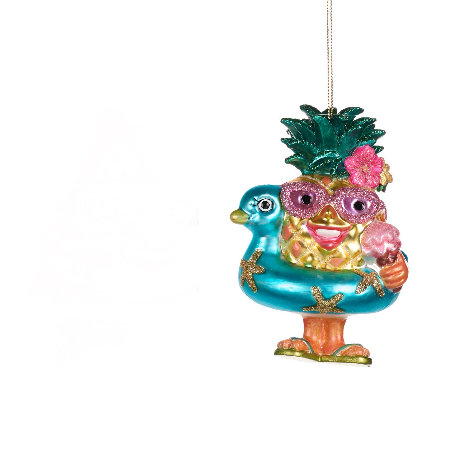Happy ananas in badeend / 12cm