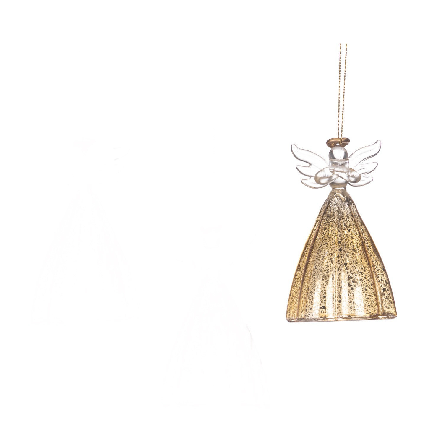 Antieke engel goud handen over elkaar / 11cm