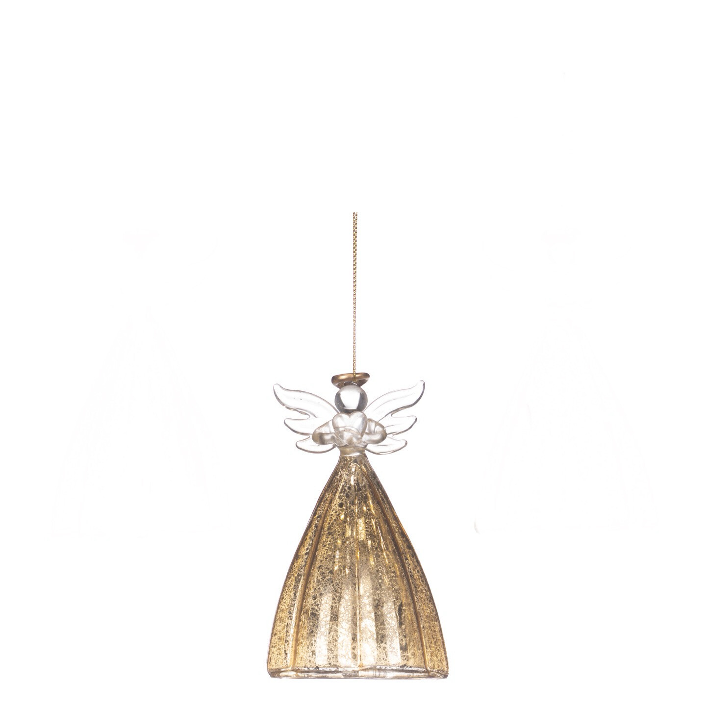 Antieke engel goud hart / 11cm