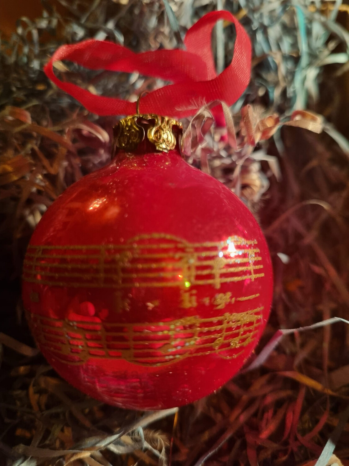 Kerstbal muzieknoten / Jr 70/80 / 6,5cm