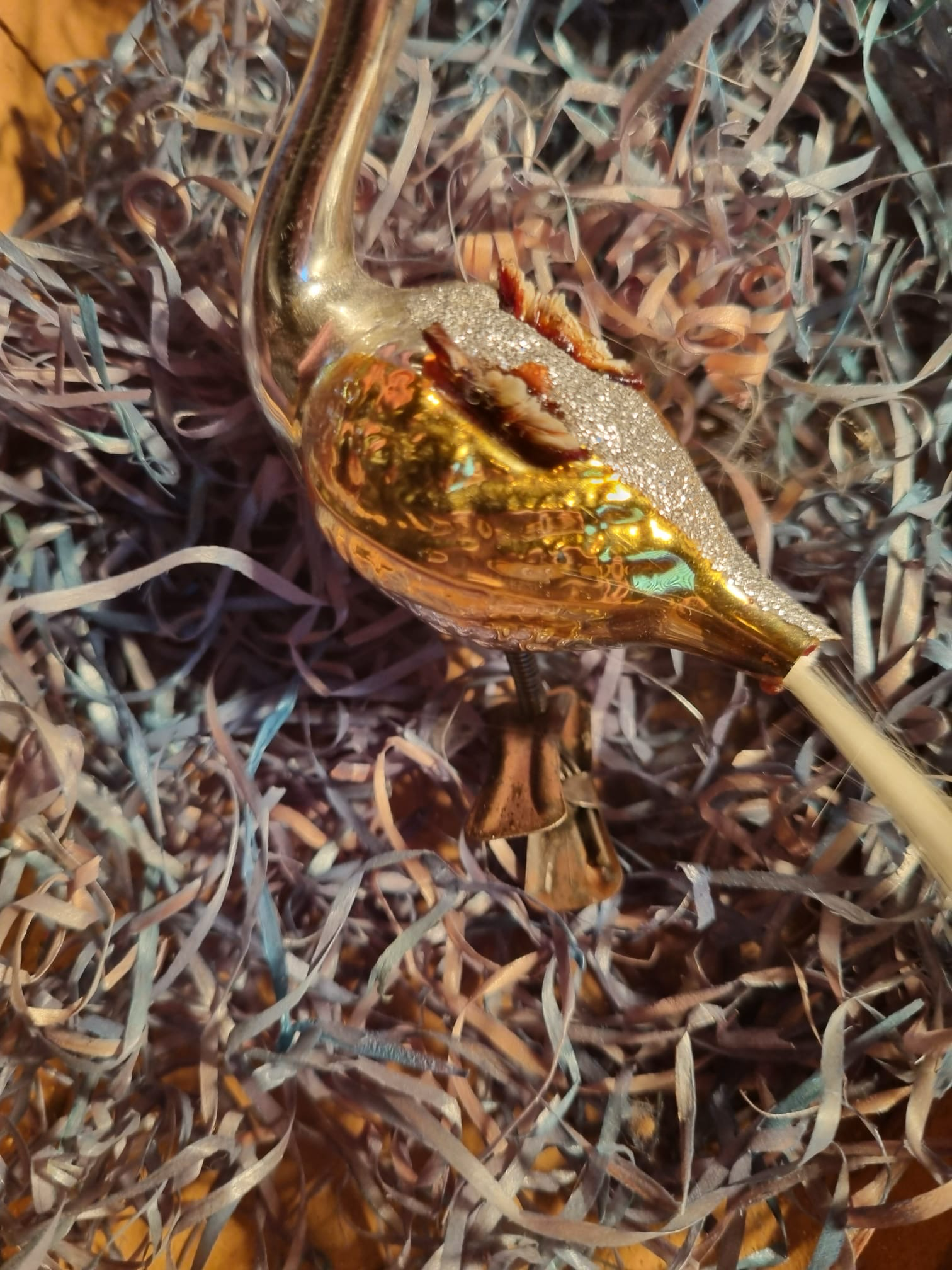 Vogel goud zilver / Jr 20,40 / 11cm