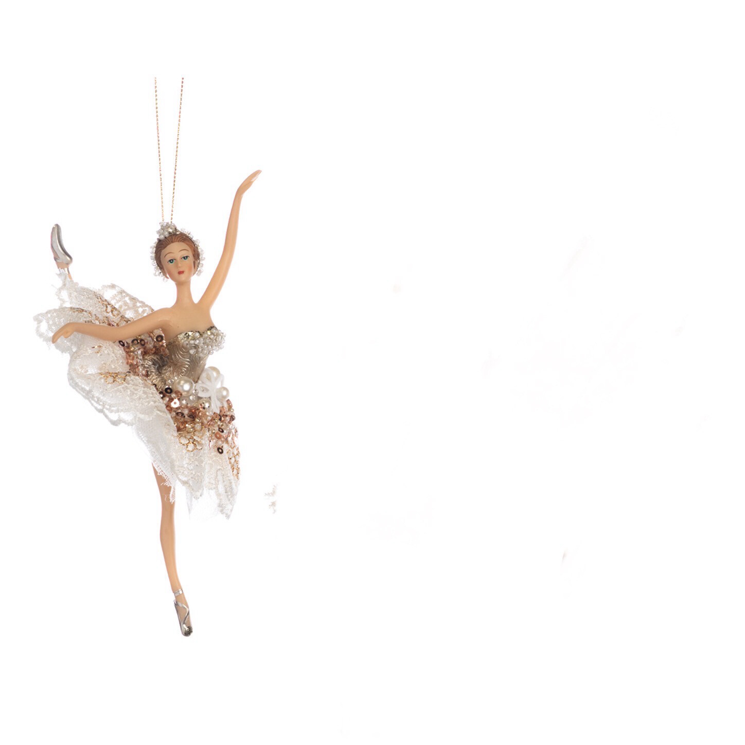 Ballerina zilver wit / 17cm