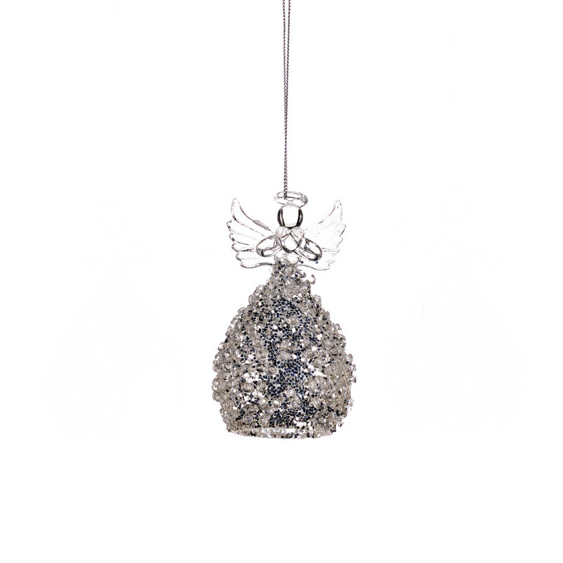 Engel rond zilver / 9cm