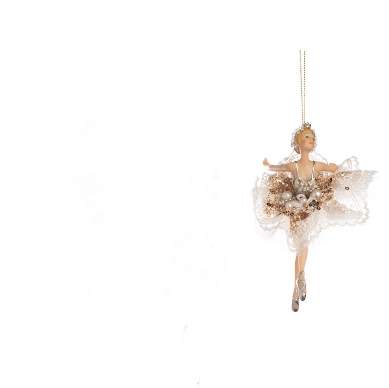 Ballerina zilver wit / 17cm