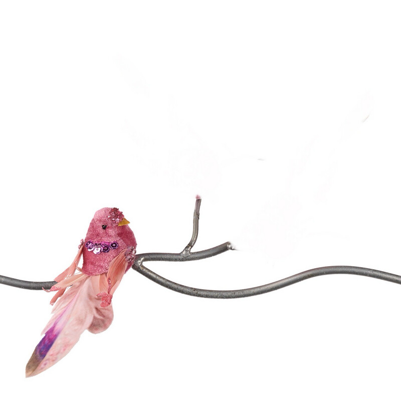 Pink Purple bird knip / 19cm