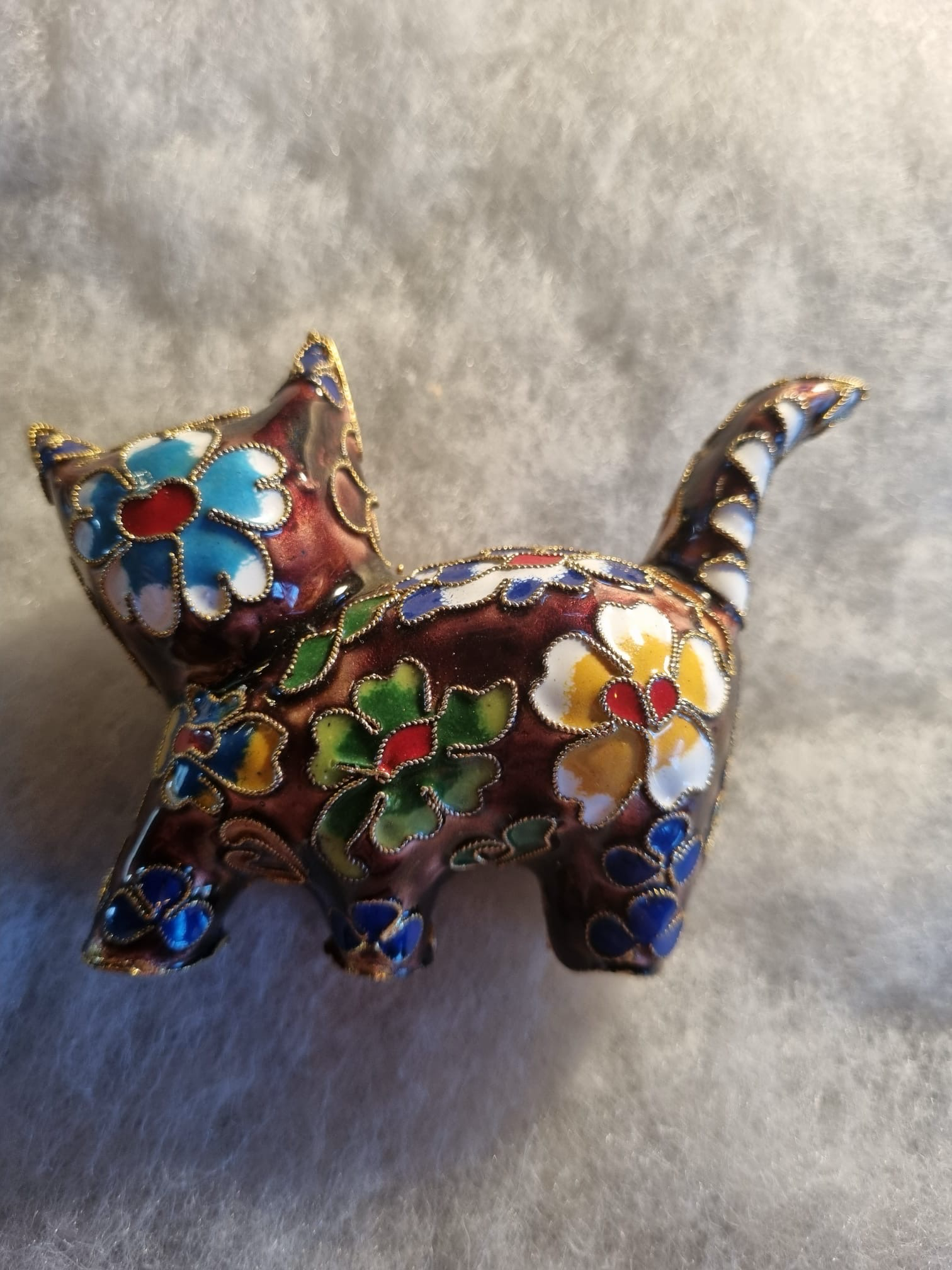 Unieke cloiesonne poes / 9,5cm