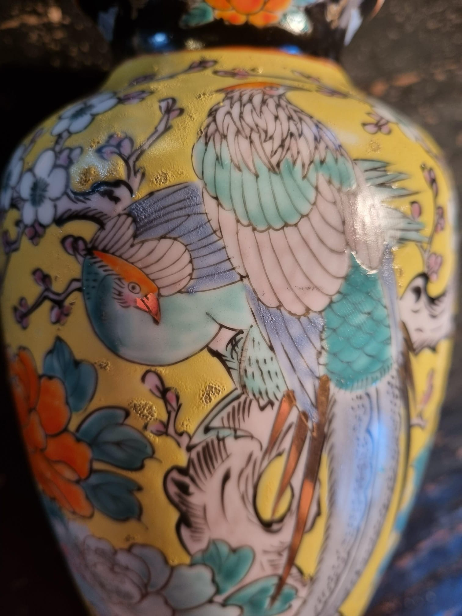 Porceleinen vogel vaas / 18,5cm